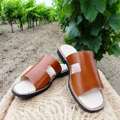 SANDALES CUIR CAMEL SANS BOUCLES