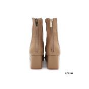 Bottines cuir végétalien Camel - fermeture arrière