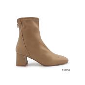 Bottines cuir végétalien Camel - fermeture arrière