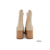 Bottines cuir végétalien camel