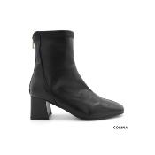 Bottines cuir végétalien noir - fermeture arrière