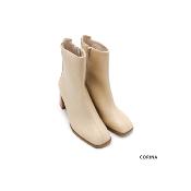 Bottines cuir végétalien camel