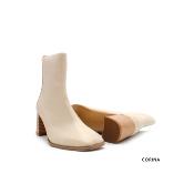 Bottines cuir végétalien camel