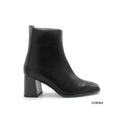 Bottines cuir végétalien noir 